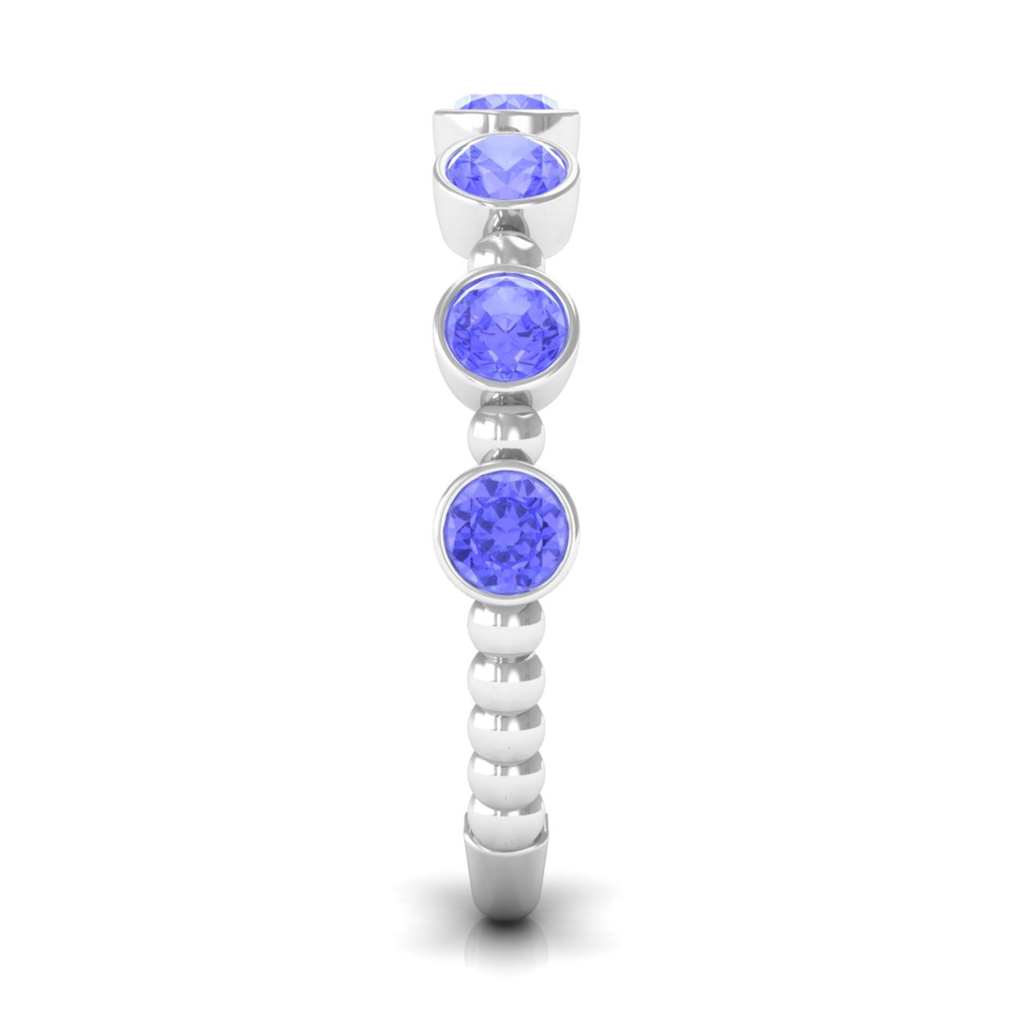 Rosec Jewels-Natural Tanzanite Half Eternity Ring in Bezel Setting