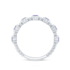 Rosec Jewels-Natural Tanzanite Half Eternity Ring in Bezel Setting