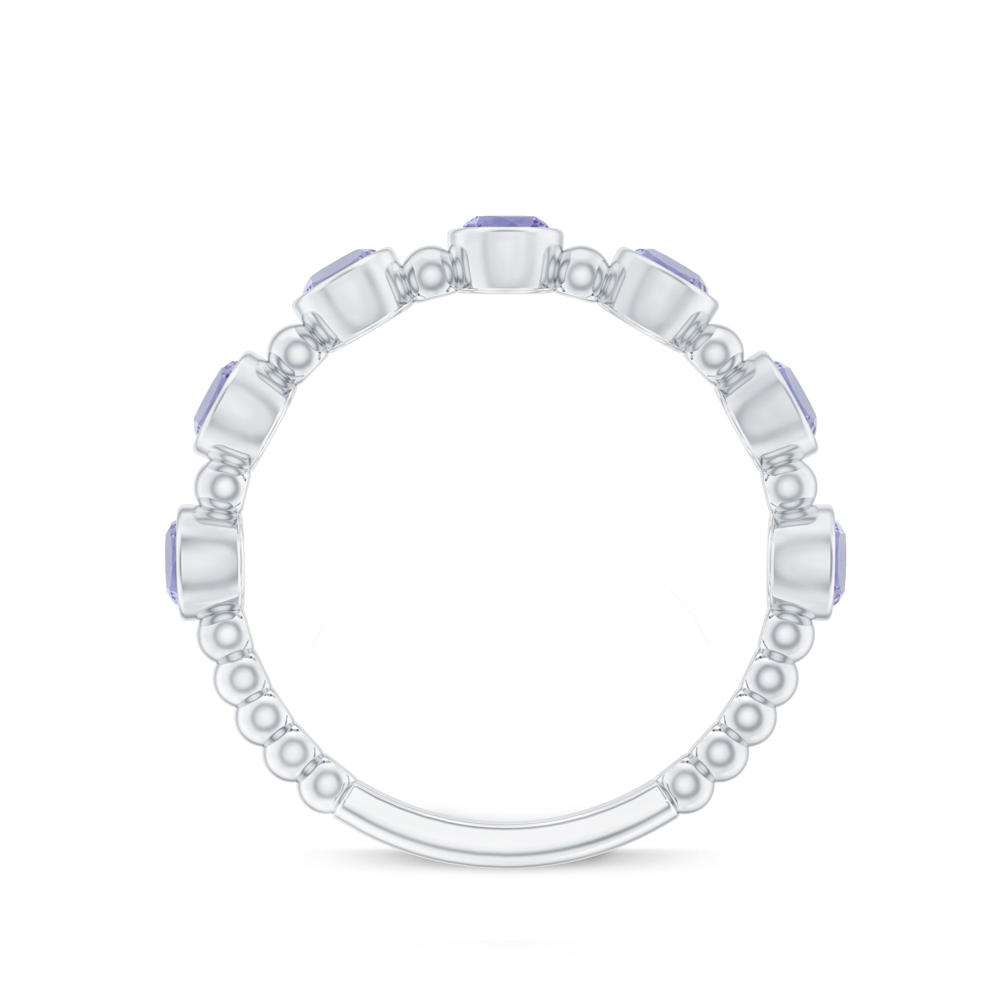 Rosec Jewels-Natural Tanzanite Half Eternity Ring in Bezel Setting