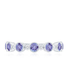 Rosec Jewels-Natural Tanzanite Half Eternity Ring in Bezel Setting