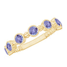Rosec Jewels-Natural Tanzanite Half Eternity Ring in Bezel Setting