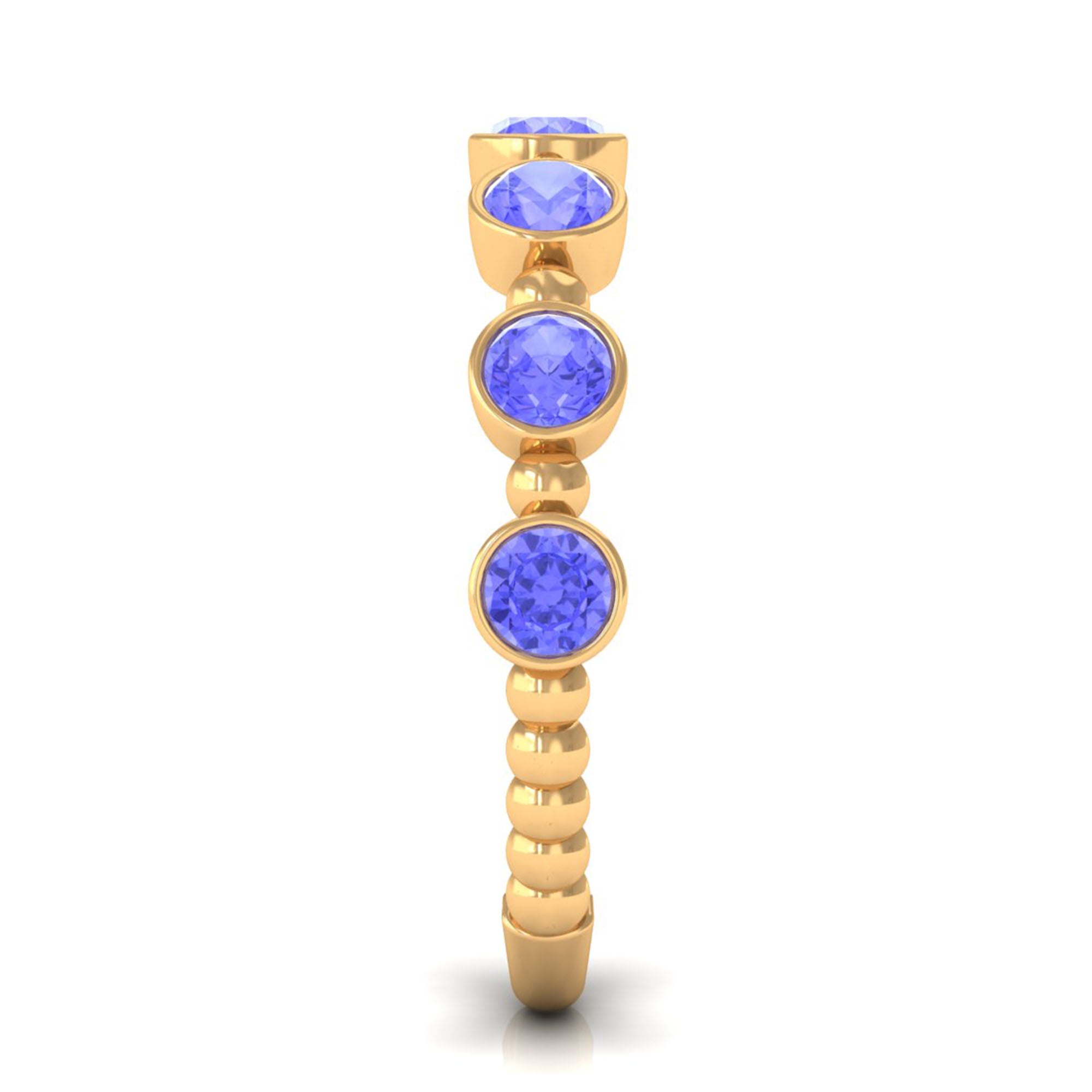 Rosec Jewels-Natural Tanzanite Half Eternity Ring in Bezel Setting