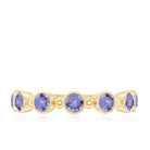 Rosec Jewels-Natural Tanzanite Half Eternity Ring in Bezel Setting