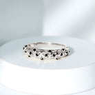 Rosec Jewels-Round Cut Certified Black Onyx Filigree Wedding Band