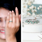 Rosec Jewels-Natural Emerald Filigree Wedding Band for Women