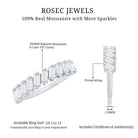 Certified Moissanite Baguette Cut Half Eternity Ring D-VS1 - Rosec Jewels