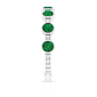 Bezel Set Lab Grown Emerald 7 Stone Half Eternity Ring with Certificate AAAA - Rosec Jewels