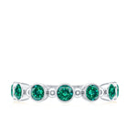 Bezel Set Lab Grown Emerald 7 Stone Half Eternity Ring with Certificate AAAA - Rosec Jewels