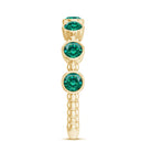 Bezel Set Lab Grown Emerald 7 Stone Half Eternity Ring with Certificate AAAA - Rosec Jewels