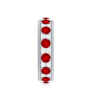 Rosec Jewels-Round Cut Lab Created Ruby and Diamond Wedding Band