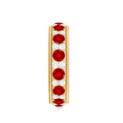 Rosec Jewels-Round Cut Lab Created Ruby and Diamond Wedding Band