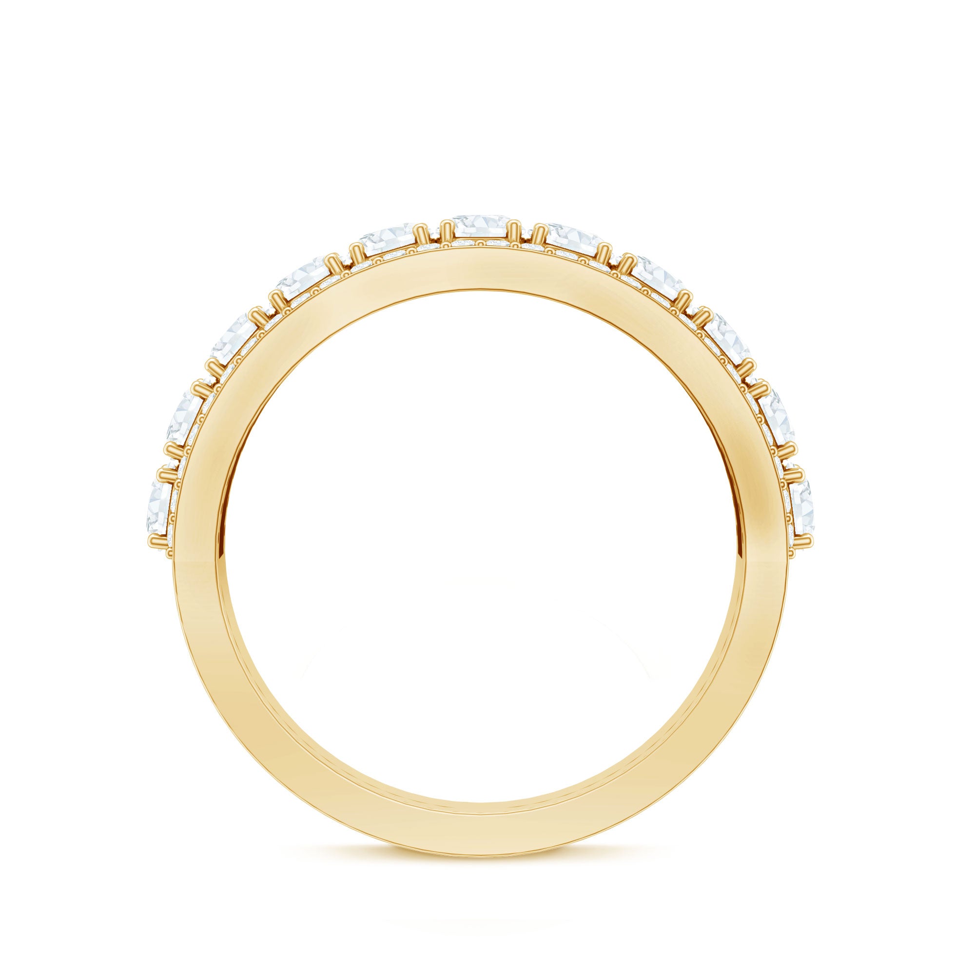 Certified Moissanite Wedding Anniversary Band Ring for Women D-VS1 - Rosec Jewels