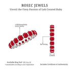 6.5 CT Bar Set Created Ruby Full Eternity Ring AAAA - Rosec Jewels