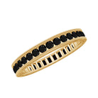 Black Onyx Wedding Band with Milgrain Detailing AAA - Rosec Jewels