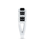 Rosec Jewels-Baguette Cut Lab Grown Black and White Diamond Half Eternity Band