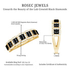 Rosec Jewels-Baguette Cut Lab Grown Black and White Diamond Half Eternity Band