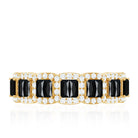 Rosec Jewels-Baguette Cut Lab Grown Black and White Diamond Half Eternity Band