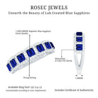 Certified Lab Grown Blue Sapphire Eternity Wedding Band with Diamond AAAA - Rosec Jewels