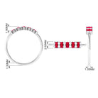 Minimalist Lab Created Ruby and Diamond Cluster Promise Ring AAAA - Rosec Jewels