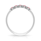 Minimalist Lab Created Ruby and Diamond Cluster Promise Ring AAAA - Rosec Jewels