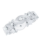 Vintage Inspired Moissanite Beaded Wedding Band D-VS1 - Rosec Jewels