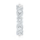 Vintage Inspired Moissanite Beaded Wedding Band D-VS1 - Rosec Jewels