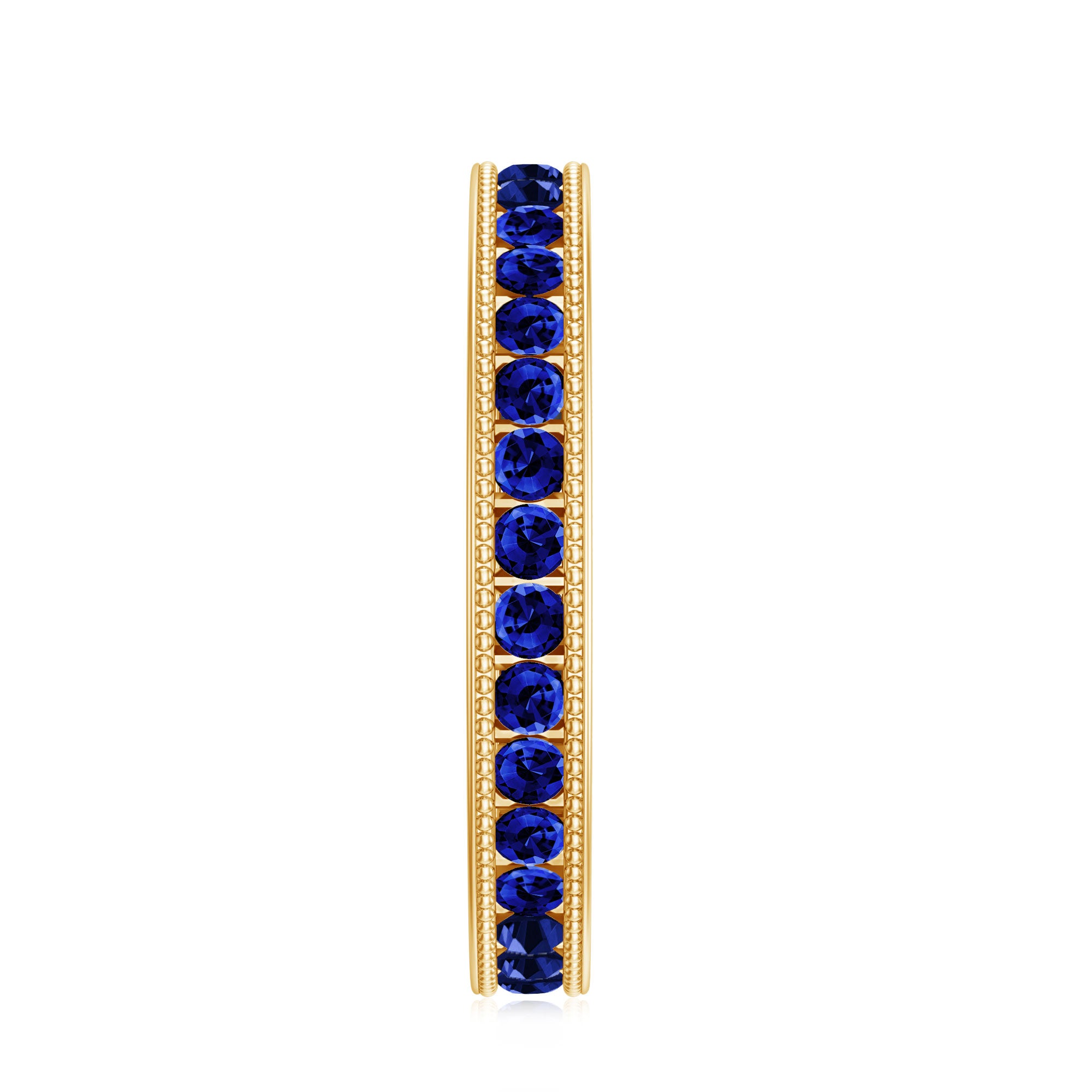 Certified Lab Created Blue Sapphire Full Eternity Ring in Channel Setting AAAA - Rosec Jewels
