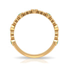Lab Grown Emerald Diamond Half Eternity Ring with Beaded Detailing AAAA - Rosec Jewels