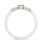 Rosec Jewels-Natural 0.7 Carat Peridot Diamond Marquise Engagement Ring with Celtic Knot
