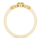 Rosec Jewels-Natural 0.7 Carat Peridot Diamond Marquise Engagement Ring with Celtic Knot