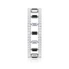Baguette Cut Black Spinel and Moissanite Wedding Band AAA - Rosec Jewels