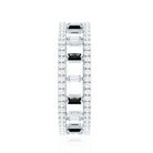 Baguette Cut Black Spinel and Moissanite Wedding Band AAA - Rosec Jewels