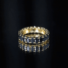Rosec Jewels-Oval Shaped Black Onyx Wedding Band for Women