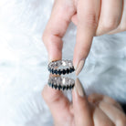 Rosec Jewels-Oval Shaped Black Onyx Wedding Band for Women