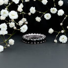 Rosec Jewels-Oval Shaped Black Onyx Wedding Band for Women