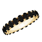 Rosec Jewels-Oval Shaped Black Onyx Wedding Band for Women