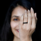 Rosec Jewels-Oval Shaped Black Onyx Wedding Band for Women