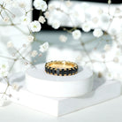 Rosec Jewels-Oval Shaped Black Onyx Wedding Band for Women