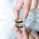 Rosec Jewels-Oval Shaped Black Onyx Wedding Band for Women