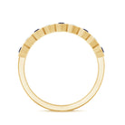 Art Deco Inspired Blue Sapphire and Diamond Geometric Half Eternity Ring AAA - Rosec Jewels