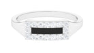 Natural Mens Diamond Band Ring with Black Enamel Natural - ( HI-SI ) - Rosec Jewels
