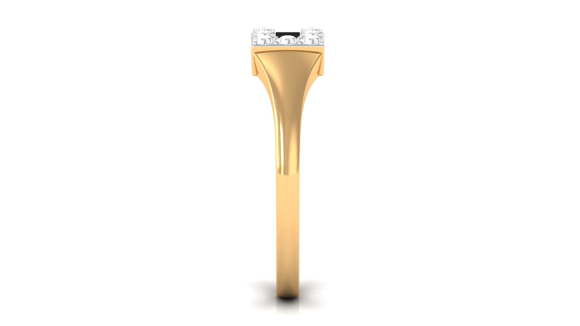 Natural Mens Diamond Band Ring with Black Enamel Natural - ( HI-SI ) - Rosec Jewels