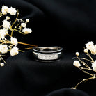 Certified Real Diamond Wedding Band with Black Enamel Natural - ( HI-SI ) - Rosec Jewels
