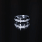 Natural Diamond and Enamel Wedding Band for Men Natural - ( HI-SI ) - Rosec Jewels