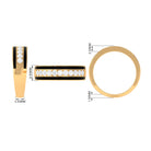 Natural Diamond and Enamel Wedding Band for Men Natural - ( HI-SI ) - Rosec Jewels