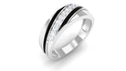 Certified Natural Diamond Mens Wedding Band with Black Enamel Natural - ( HI-SI ) - Rosec Jewels