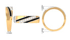 Certified Natural Diamond Mens Wedding Band with Black Enamel Natural - ( HI-SI ) - Rosec Jewels