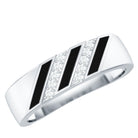 Certified Diamond Enamel Wedding Band Natural - ( HI-SI ) - Rosec Jewels