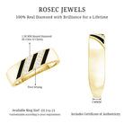 Certified Diamond Enamel Wedding Band Natural - ( HI-SI ) - Rosec Jewels