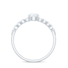 Round Shape Moissanite Engagement Ring with Marquise Side Stones D-VS1 - Rosec Jewels